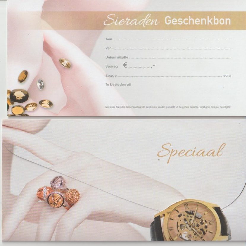 Sieraden geschenkbon