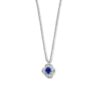 Collier witgoud briljant+saffier