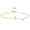 armband anker bolletjes 1,0 mm 17 - 19 cm 14K geelgoud - Afbeelding 2