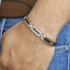 armband carbon poli/mat 9 mm 21 cm edelstaal - Afbeelding 2