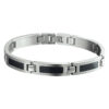 armband carbon poli/mat 9 mm 21 cm edelstaal