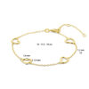 armband hartjes 16 - 17,5 - 19 cm 14K geelgoud - Afbeelding 3