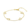 armband hartjes 16 - 17,5 - 19 cm 14K geelgoud
