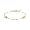 armband hartjes en parelmoer 16 + 2 cm 14K geelgoud