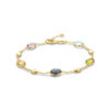 armband natuurlijke kleurstenen 17 – 19 cm 14K geelgoud