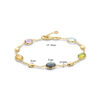 armband natuurlijke kleurstenen 17 – 19 cm 14K geelgoud - Afbeelding 3