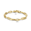 armband paperclip met balkje ronde buis 5,8 mm 19 cm met groot springslot 14K geelgoud - Afbeelding 3