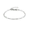 armband paperclip platte buis 2,5 mm 16 + 3 cm zilver gerhodineerd