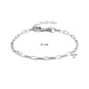 armband paperclip platte buis 2,5 mm 16 + 3 cm zilver gerhodineerd - Afbeelding 3