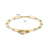 armband paperclip ronde buis 4,0 mm 18 cm met groot springslot 14K geelgoud - Afbeelding 3