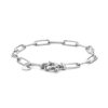armband paperclip ronde buis 5,0 mm 18,5 cm met groot springslot zilver gerhodineerd