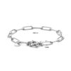 armband paperclip ronde buis 5,0 mm 18,5 cm met groot springslot zilver gerhodineerd - Afbeelding 3