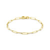 armband paperclip vierkante buis 3,0 mm 18 cm 14K geelgoud