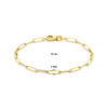 armband paperclip vierkante buis 3,0 mm 18 cm 14K geelgoud - Afbeelding 3