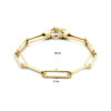 armband paperclip vierkante buis 6,0 mm 19 cm met groot springslot 14K geelgoud - Afbeelding 3
