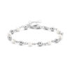 armband parel en bolletjes 16 + 3 cm zilver gerhodineerd