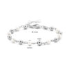 armband parel en bolletjes 16 + 3 cm zilver gerhodineerd - Afbeelding 3