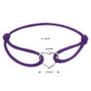 armband satijn hart 13 - 26 cm zilver gerhodineerd met rubber/nylon/leer - Afbeelding 3