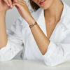 armband satijn hart en rondje 14K goud met rubber/nylon/leer - Afbeelding 2