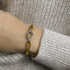 armband satijn zilver gerhodineerd met rubber/nylon/leer - Afbeelding 2