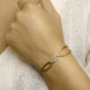 armband satijn zilver gerhodineerd met rubber/nylon/leer - Afbeelding 2