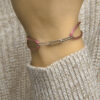 armband satijn zilver gerhodineerd met rubber/nylon/leer - Afbeelding 2