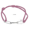 armband satijn zilver gerhodineerd met rubber/nylon/leer - Afbeelding 3