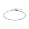 armband valkenoog met tussenstuk 2,4 mm 16 + 3 cm zilver gerhodineerd