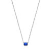 collier blauw zirkonia 40 + 4 cm zilver gerhodineerd