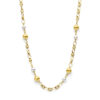 collier bolletjes en parels 42 + 3 cm poli/mat 14K geelgoud