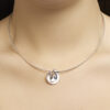 collier gescratcht 42 + 3 cm zilver gerhodineerd - Afbeelding 2