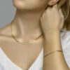 collier gourmette 4,7 mm 45 cm Silgold (geel met zilverkern) - Afbeelding 3