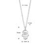 collier handje van fatima en zirkonia 41 + 4 cm zilver gerhodineerd - Afbeelding 4