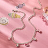 collier hart en dieren 36 + 2 cm zilver wit - Afbeelding 3