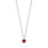 collier hart rood zirkonia 45 + 5 cm zilver gerhodineerd