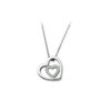 collier hart zirkonia 1,3 mm 41 + 4 cm zilver gerhodineerd