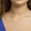 collier kruis 41 + 4 cm zilver wit - Afbeelding 2