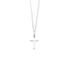 collier kruis 41 + 4 cm zilver wit