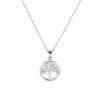 collier levensboom 41 + 4 cm zilver gerhodineerd