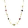 collier meerdere kleuren toermalijn 45 cm 14K geelgoud