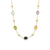 collier natuurlijke kleurstenen 41 – 43 – 45 cm 14K geelgoud