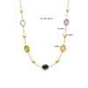collier natuurlijke kleurstenen 41 – 43 – 45 cm 14K geelgoud - Afbeelding 4