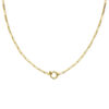 collier paperclip vierkante buis 3,0 mm 45 cm met groot springslot 14K geelgoud