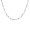 collier paperclip vierkante buis 5,0 mm 45 cm zilver gerhodineerd