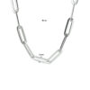 collier paperclip vierkante buis 5,0 mm 45 cm zilver gerhodineerd - Afbeelding 4