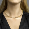 collier paperclip vierkante buis 5,5 mm 45 cm 14K geelgoud - Afbeelding 2