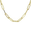 collier paperclip vierkante buis 5,5 mm 45 cm 14K geelgoud
