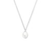 collier parel 41 + 4 cm zilver gerhodineerd
