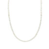 collier parels 3,2 mm 40 + 5 cm zilver gerhodineerd