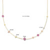 collier robijn, opaal en rondjes 41 - 43 - 45 cm 14K geelgoud - Afbeelding 4